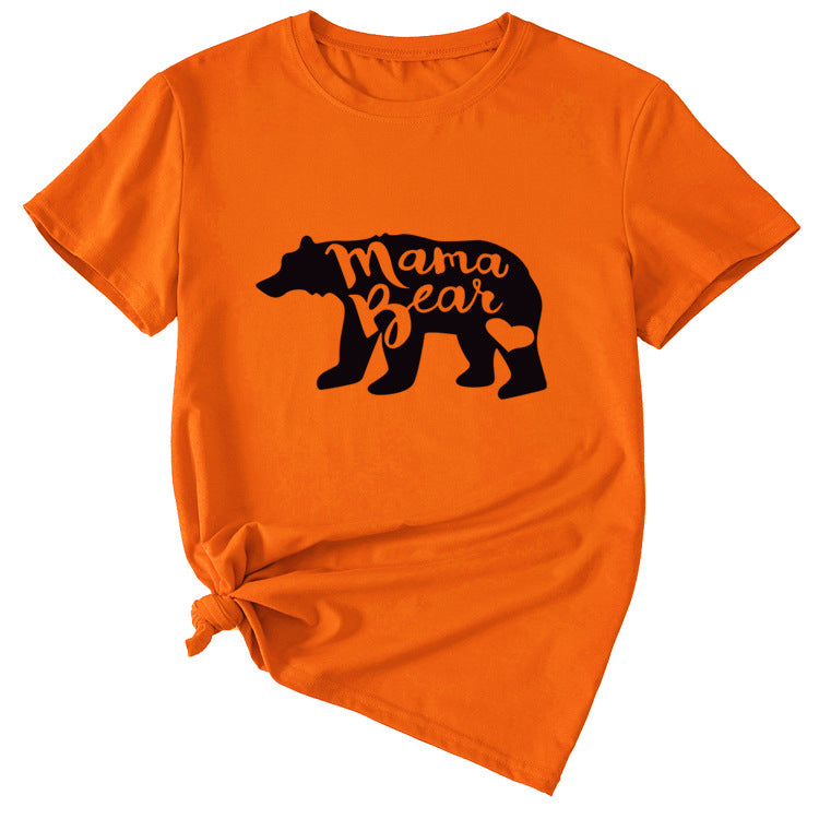 Women's Mama Bear Funny Pattern Short Sleeve Top