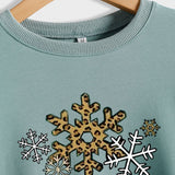 Baby, It's Cold Outside, Letter Print Leopard Print Long-sleeved Round Neck Sweater