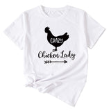 Crazy Chicken Lady Fun Pattern Short Sleeve Shirt