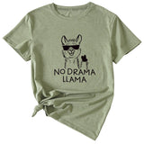 Womens Dress No Drama Llama Leisure Round Neck Short Sleeve T-shirt