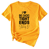 Big sacks Tight Ends Letter Large Women's Short Sleeve T-shirt