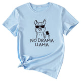Womens Dress No Drama Llama Leisure Round Neck Short Sleeve T-shirt