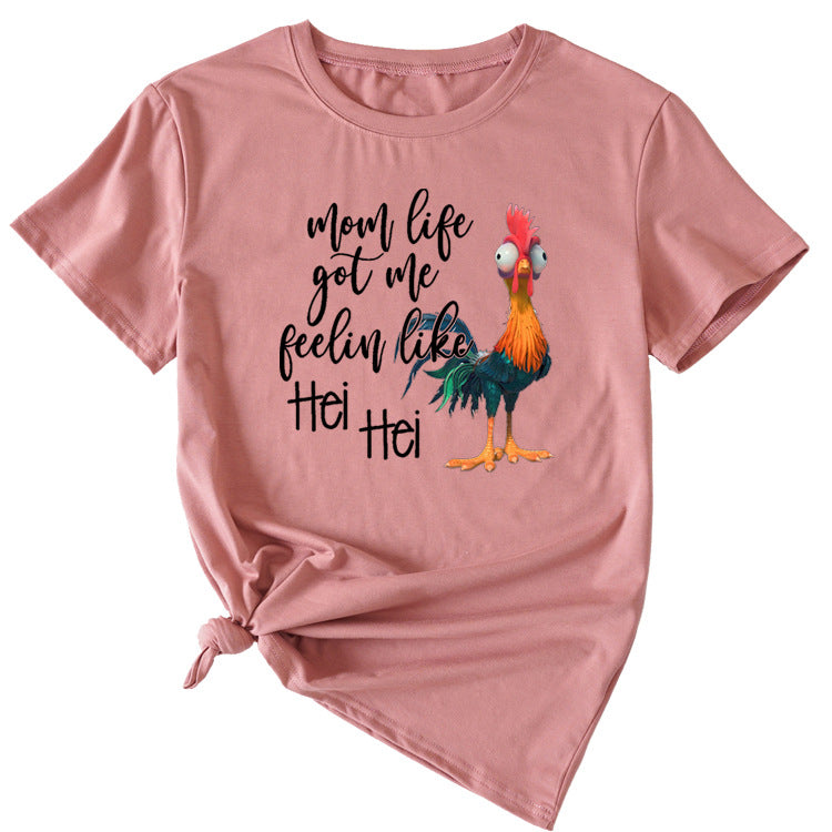 T-shirt à manches courtes avec motif amusant, Mom Life got Me