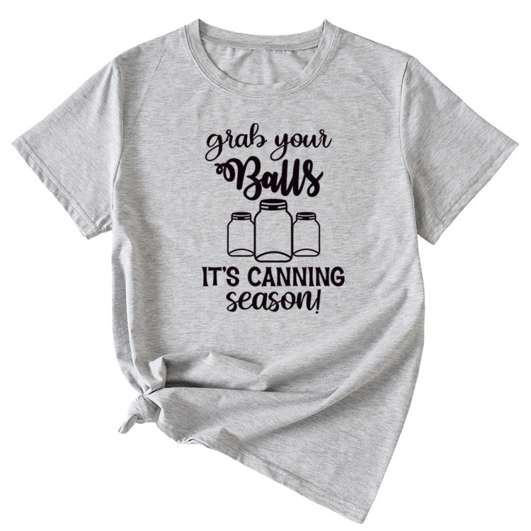 Giabyur Simple Letter Pattern Ladies Short Sleeve T-shirt