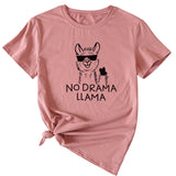Womens Dress No Drama Llama Leisure Round Neck Short Sleeve T-shirt