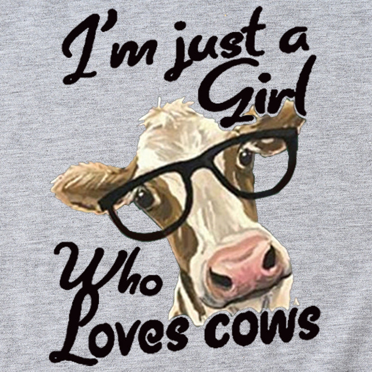 Womens Im Just A Girl Fun Pattern Casual Short-sleeved T-shirt