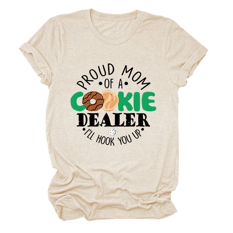 Short Sleeve Proud Mom of A Cookie Fashion Summer T-shirt
