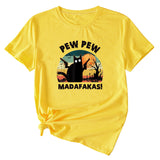 Pew Pew Fun Pattern Women's Casual Round Neck Short Sleeve T-shirt