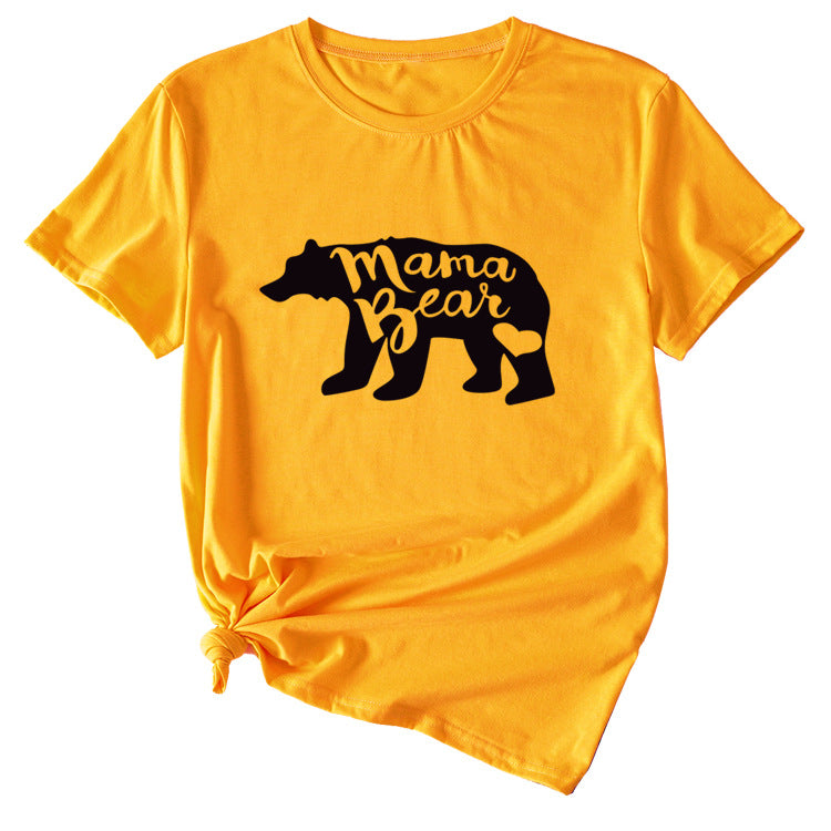 Women's Mama Bear Funny Pattern Short Sleeve Top