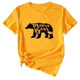 Women's Mama Bear Funny Pattern Short Sleeve Top
