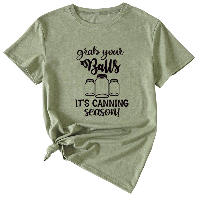 Giabyur Simple Letter Pattern Ladies Short Sleeve T-shirt