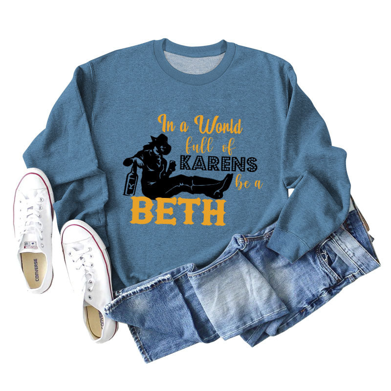 In A World Full of Karen Letter-printed Long-sleeved Sweater