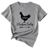 Crazy Chicken Lady Fun Pattern Short Sleeve Shirt