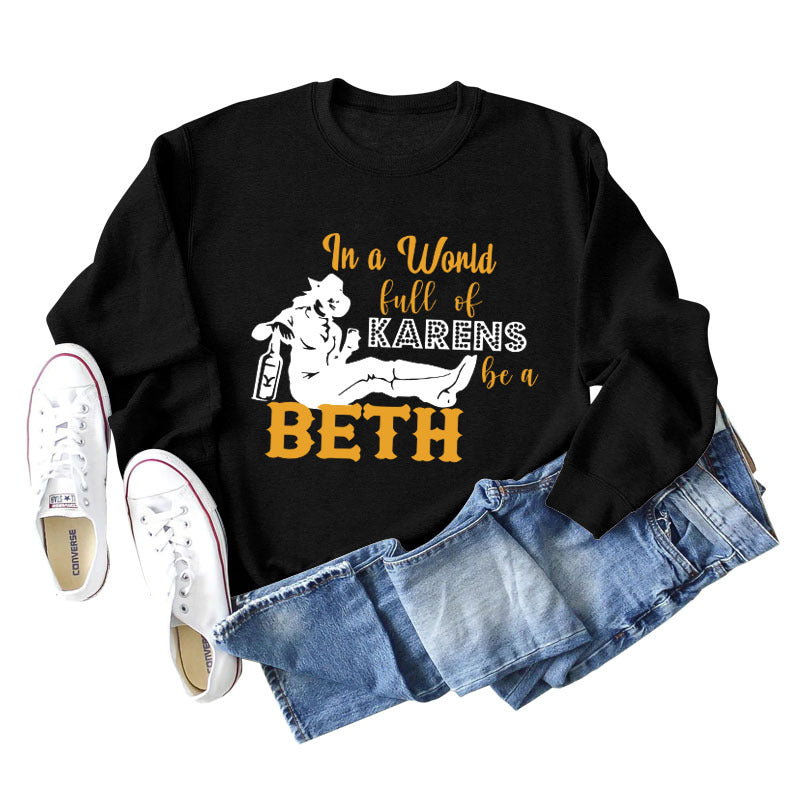 In A World Full of Karen Letter-printed Long-sleeved Sweater