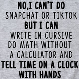 NO I CAN'T DO Alphabet Crew Neck Loose Short Sleeve Large Size T-Shirt