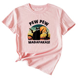 Pew Pew Fun Pattern Women's Casual Round Neck Short Sleeve T-shirt