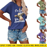 Womens Im Just A Girl Fun Pattern Casual Short-sleeved T-shirt