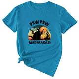 Pew Pew Fun Pattern Women's Casual Round Neck Short Sleeve T-shirt