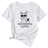 Womens Dress No Drama Llama Leisure Round Neck Short Sleeve T-shirt