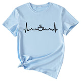 ECG Coffee Women's Loose Short Sleeve Top Round Neck T-shirt