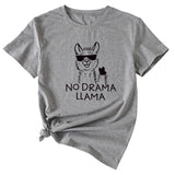 Womens Dress No Drama Llama Leisure Round Neck Short Sleeve T-shirt