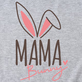 Cute Mama Bunny Pattern Women's Casual Round Neck Short Sleeve T-Shirt