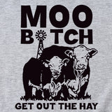 MOO GET OUT THE HAY Fun Pattern Casual Short Sleeve T-shirt