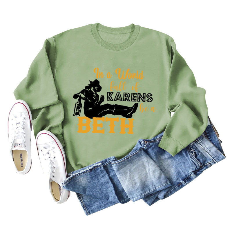 In A World Full of Karen Letter-printed Long-sleeved Sweater