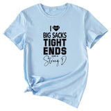 Big sacks Tight Ends Letter Large Women's Short Sleeve T-shirt