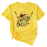 T-shirt à manches courtes et col rond pour femmes, à la mode, motif Rose Bullhead, décontracté