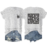 Motherhood some days Alphabet Casual Print Loose Short Sleeves