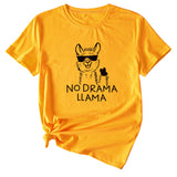 Womens Dress No Drama Llama Leisure Round Neck Short Sleeve T-shirt