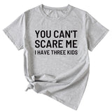 Chemise décontractée à manches courtes et col rond pour femme avec lettres imprimées You Can't Scale Me