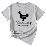Crazy Chicken Lady Fun Pattern Short Sleeve Shirt