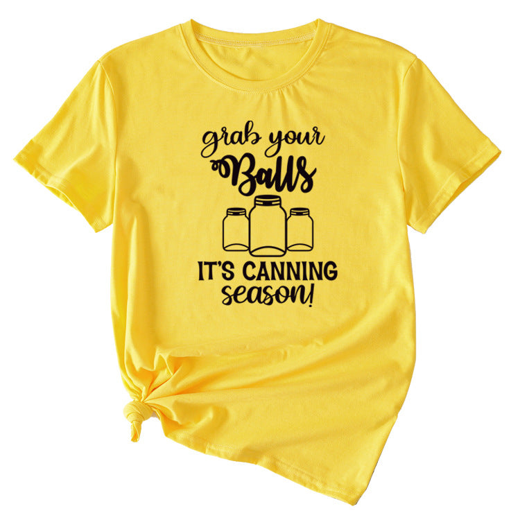 Giabyur Simple Letter Pattern Ladies Short Sleeve T-shirt