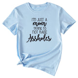 Fashion Women Dress Im Just A Mom Casual Plus Size Short Sleeve Tshirt