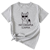 Womens Dress No Drama Llama Leisure Round Neck Short Sleeve T-shirt