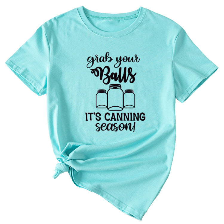 Giabyur Simple Letter Pattern Ladies Short Sleeve T-shirt