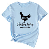 Crazy Chicken Lady Fun Pattern Short Sleeve Shirt