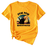 Pew Pew Fun Pattern Women's Casual Round Neck Short Sleeve T-shirt