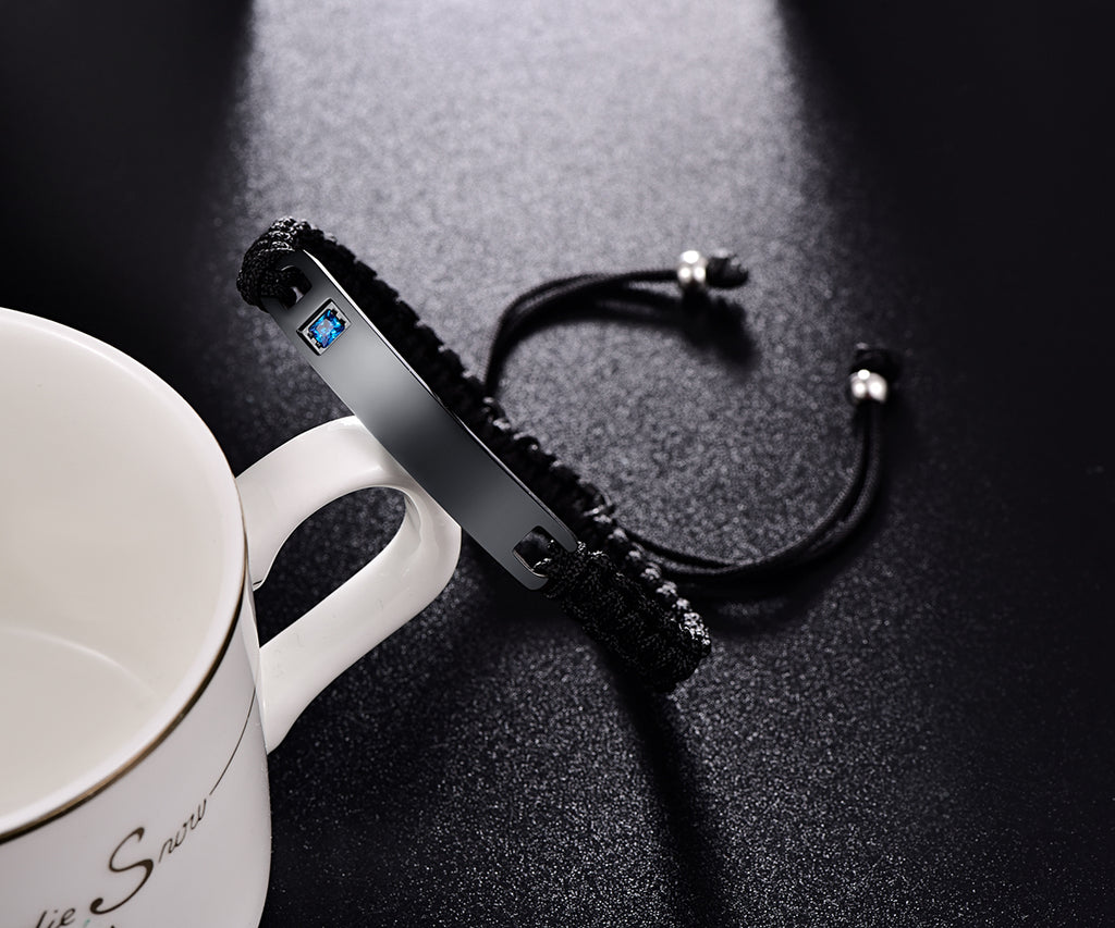 NEHZUS Couples Bracelets ID Nom Bracelet Personnalisé Bracelet Personnaliser Graver Bracelet