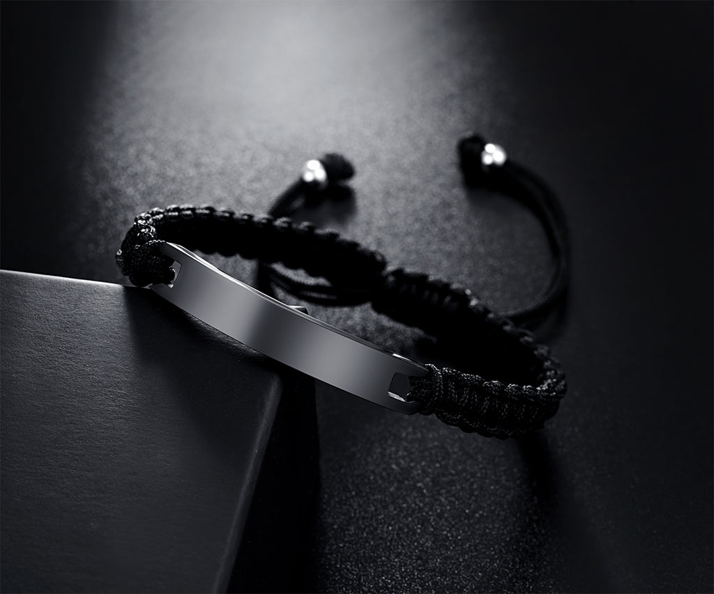 NEHZUS Couples Bracelets ID Nom Bracelet Personnalisé Bracelet Personnaliser Graver Bracelet