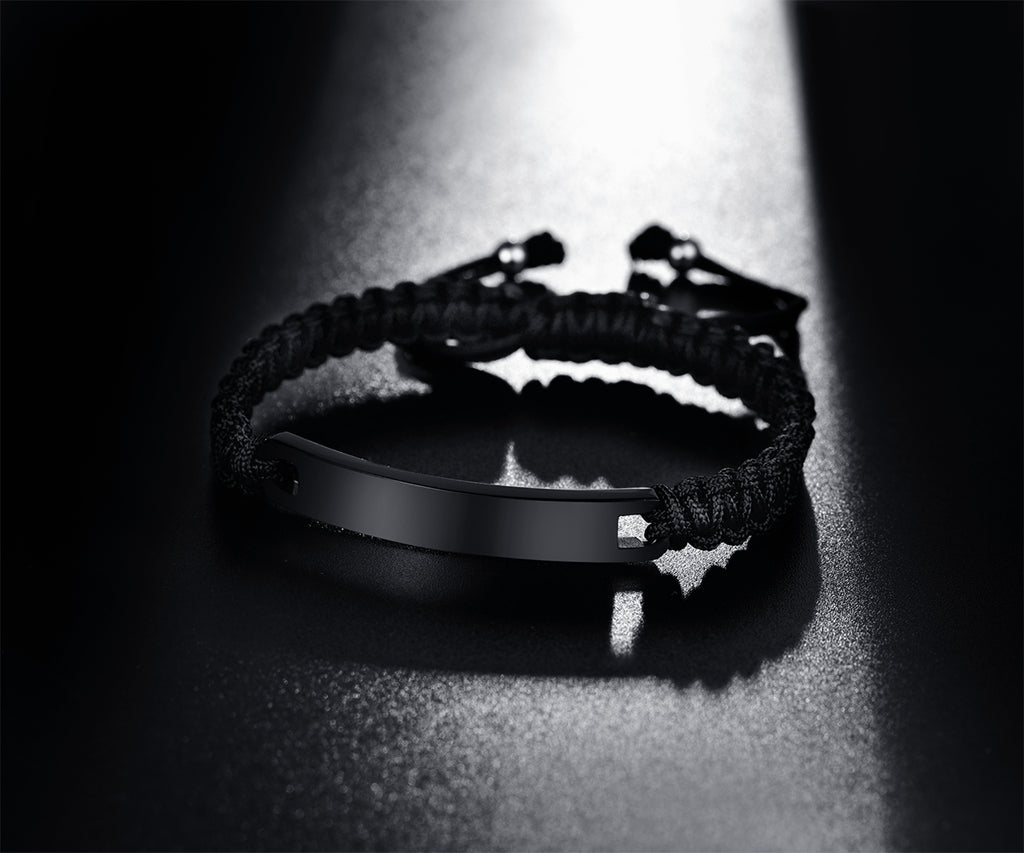 NEHZUS Couples Bracelets ID Nom Bracelet Personnalisé Bracelet Personnaliser Graver Bracelet