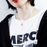 Pendant In Titanium Steel with Zirconia Necklace with Roman Numerals for Women