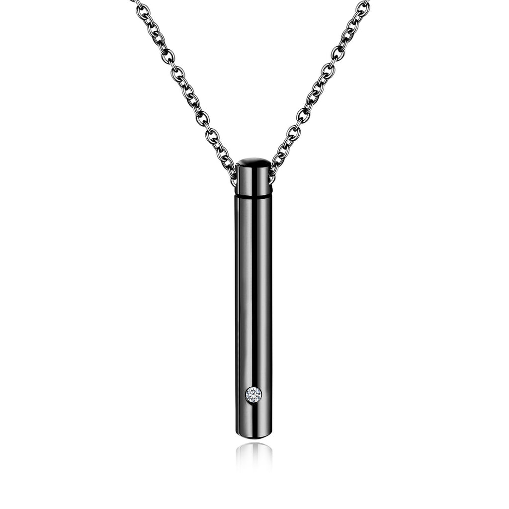 Titanium Steel Jewelry Urn Necklace In Memory of A Loved One Creative Openable Stainless Steel Perfume Bottle Pendant