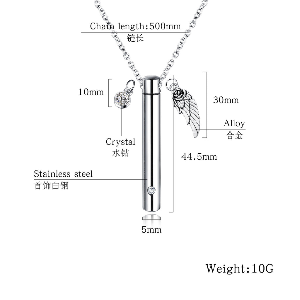 Titanium Steel Jewelry Urn Necklace In Memory of A Loved One Creative Openable Stainless Steel Perfume Bottle Pendant