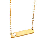NEHZUS – collier de barre gravable pour femmes, collier avec nom personnalisé, cadeau d'anniversaire