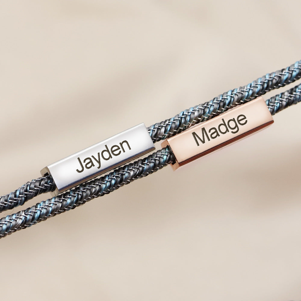 Magnetarmband für Paare aus Seil, verstellbares Paararmband für Frauen, Liebesarmband für Männer und Frauen
