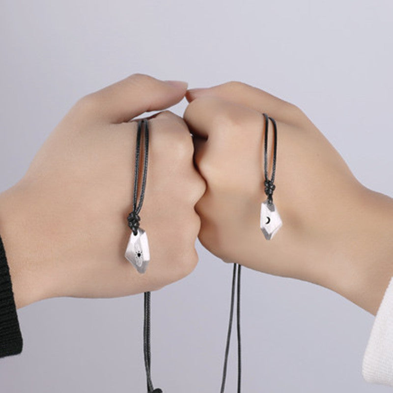 NEHZUS Halsketten für Paare, magnetische Wunschstein-Anhänger-Halskette für Paare, Schmuck-Geschenk-Diea