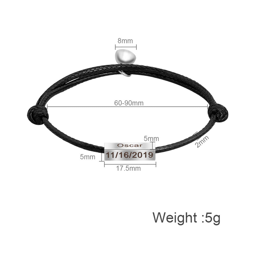 Handgemachtes geflochtenes Magnetarmband für Paare, verstellbares Armband, Liebesarmband für Männer und Frauen